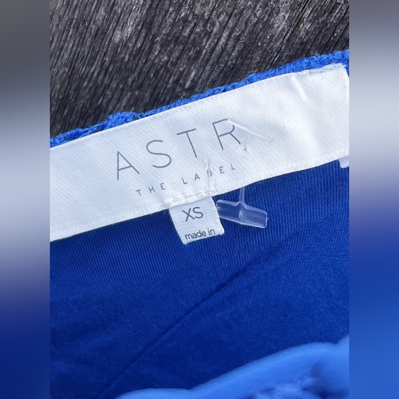 ASTR THE Label ROYAL Blue Floral Crochet Lace up Dress - Picture 6 of 9